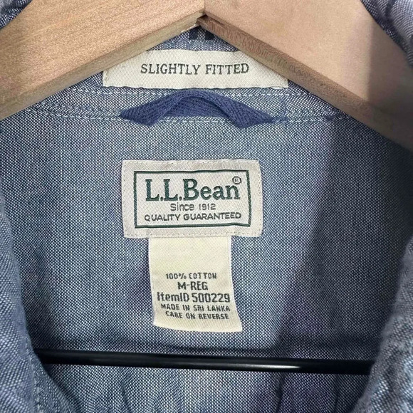 LL Bean Shirt Mens Medium Blue Plaid Checkered Long Sleeve Button Thick Jacket - Picture 5 of 6